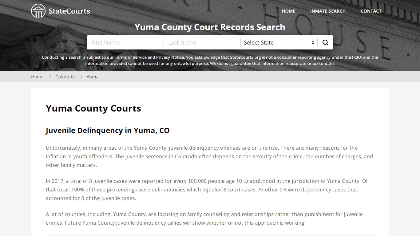 Yuma County, CO Courts - Records & Cases - StateCourts