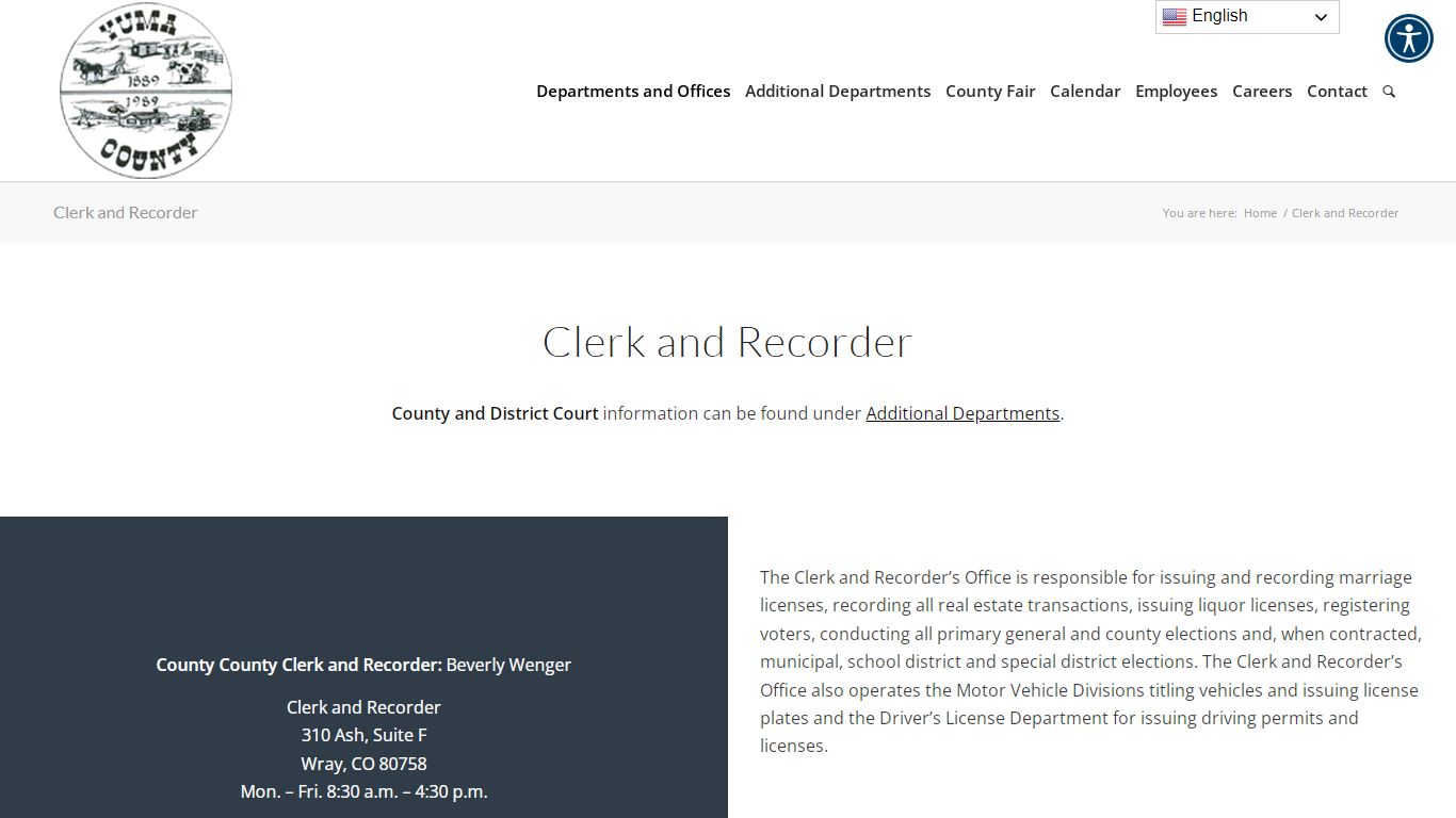 Clerk and Recorder - Yuma County